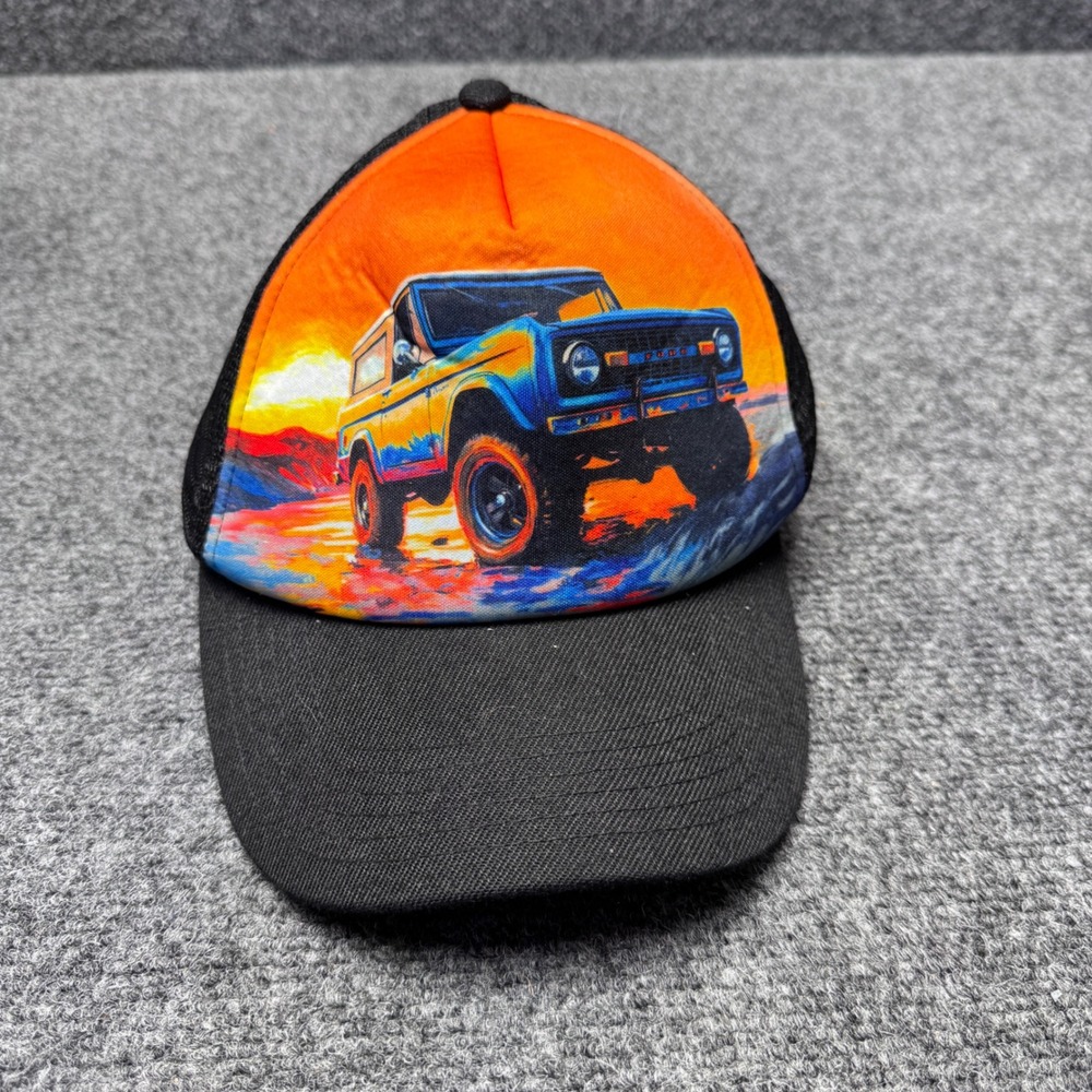 Open Road Trucker Hat Mens OS Black Ford Bronco 4x4 Graphic Snapback Mesh Retro